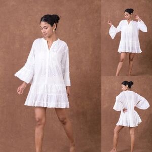 Chic White Eyelet Mini Dress